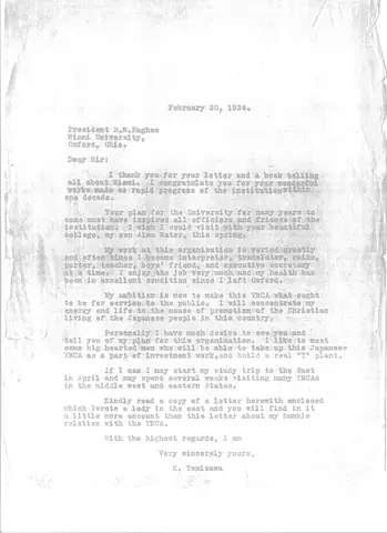 Letters of Kiyoshi Tomizawa: raising the building fund