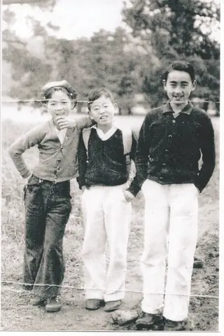Three boys at camp