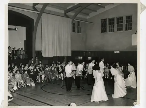 A dance performance in the gym
