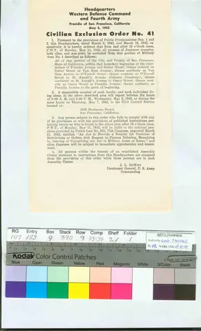 Civilian Exclusion Order No. 41